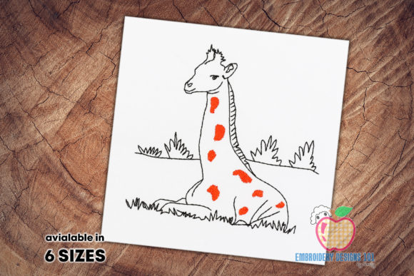 Review: Baby Giraffe Sitting on Grass Sketch Design